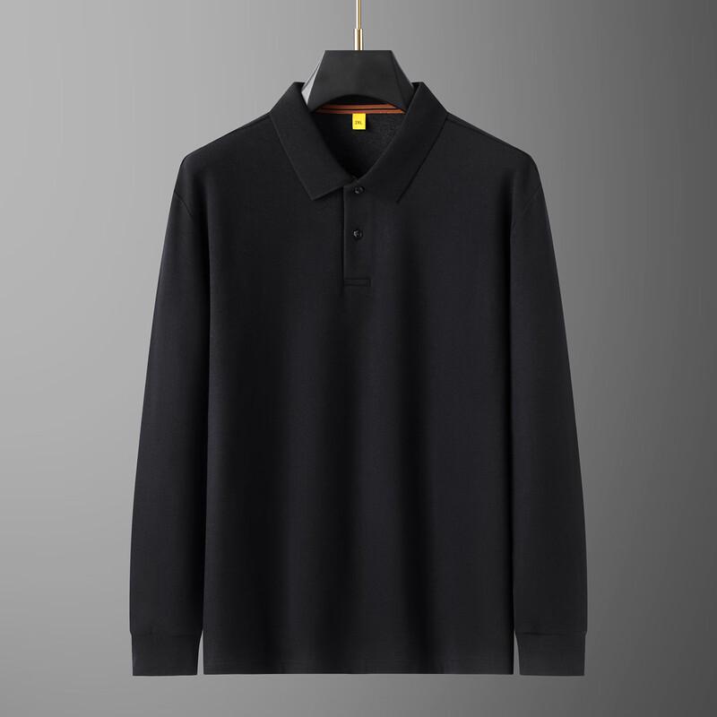 Dibinze Men's Business Casual Plus Size Long Sleeve Polo Shirt