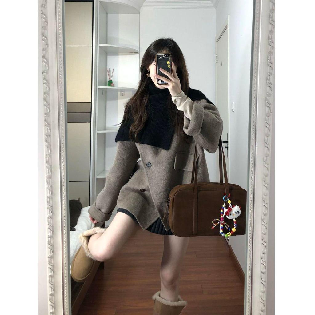 2025 New Arrival Women's Short Woolen Coat - Korean Style Winter Jacket with Thick High-End Feel