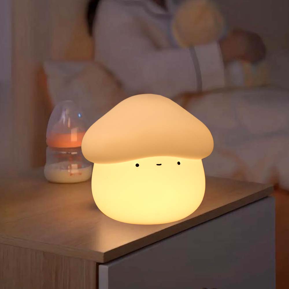 Dimmable Mushroom Night Lamp Silicone LED Bedside Lamp Touch Sensor Sleeping Night Lamp  Bedside