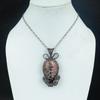Rhodochrosite Jewelry, 999 Copper Wire Wrapped Pendant, Handmade Gemstone Jewelry Pendant, For Memorial Day