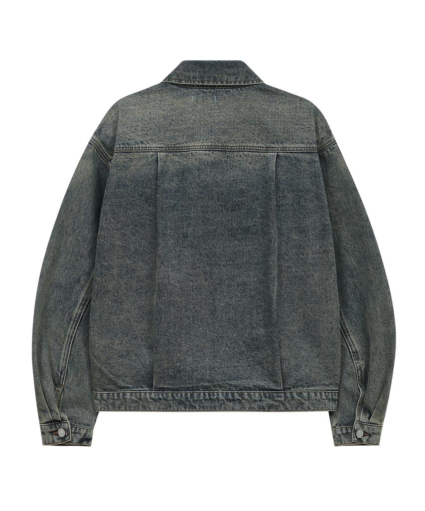 Standarderror 87-Stan120 [Newtro] Solid Washed Holder Denim Jacket Vintage Yellow