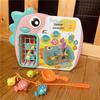 Children's Dinosaur Dishwasher & Fishing Toy Set with Vegetable Washing Basin