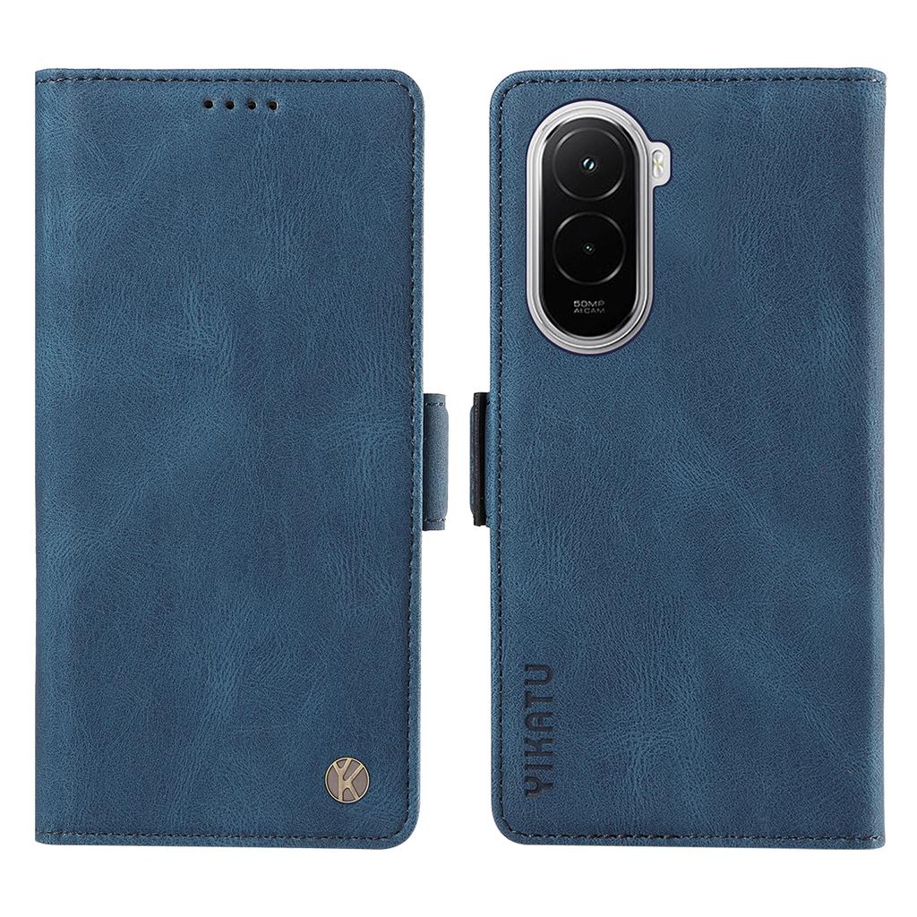For Xiaomi Poco M7 4G (169mm) Leather Case YIKATU YK-005 Skin-touch Feeling Wallet Phone Cover