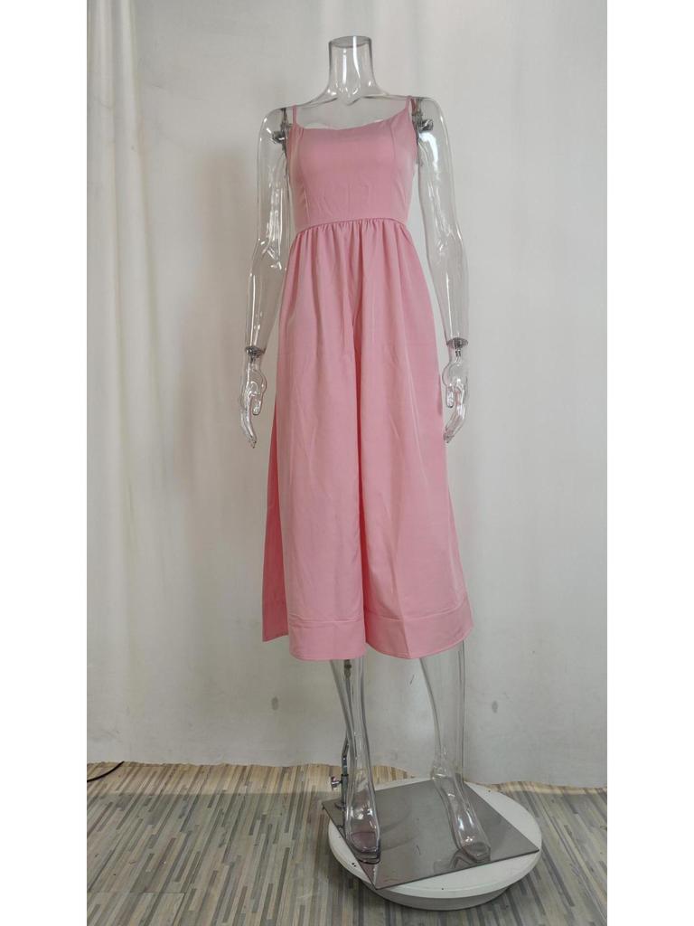 2026 Stylish European & American Women's Slimming Low-Cut Swing Dress