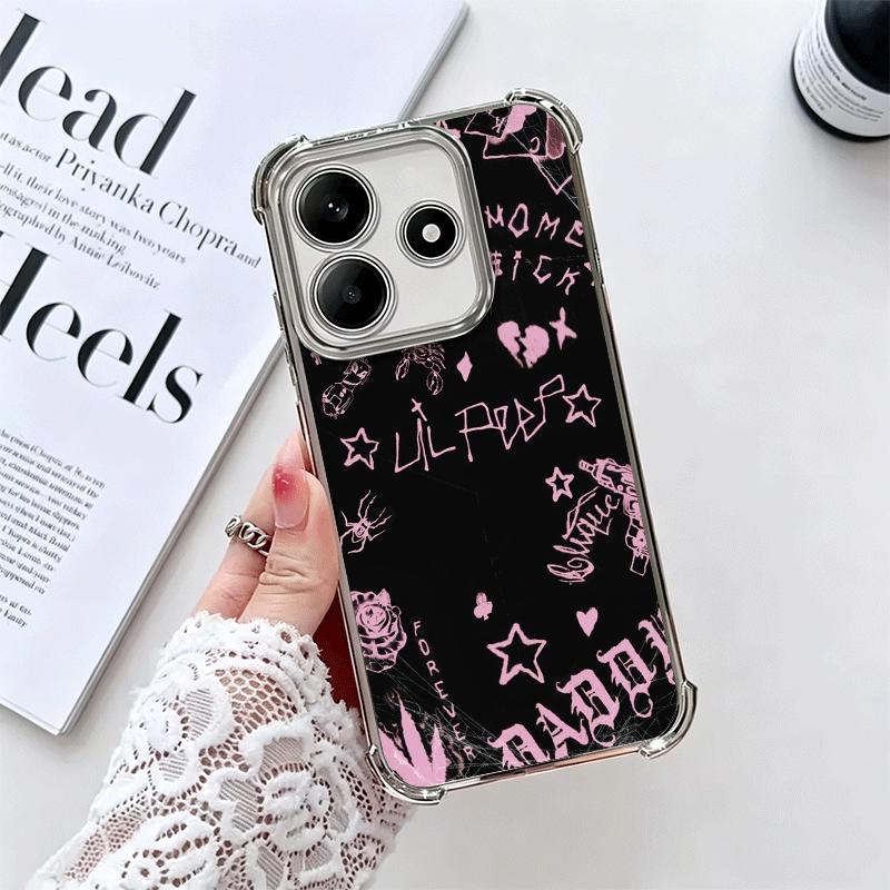 Lil Peep Hellboy Love Plating Phone Case For Xiaomi Redmi Note 14 15 Pro Plus 13 12 11 11S 11T 10 9S 9 5G Anti-Fall Airabag Cove