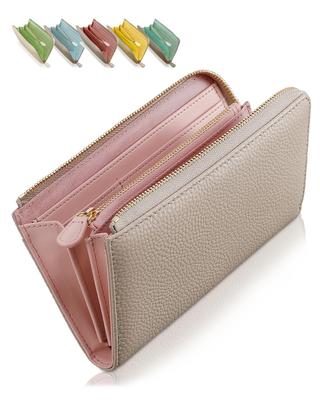 Small Long Wallet Genuine Thin Wallet for Gift for Popular [Encore] -3cm, High-End Look, Bi-color, Leather, Women, Compact, Slim, Women,