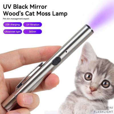 Haustier-Pilz-Erkennung, wasserdichte UV-Taschenlampe, Katzenmoos-Tinea-Licht, 365 NM UV, schwarzer Spiegel, Haut-Ultraviolettlicht, Wood's Lampe
