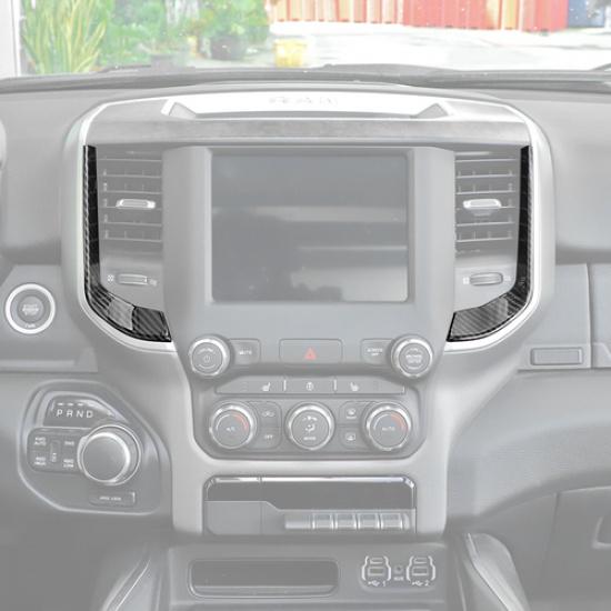 For Dodge Ram 1500 19-25 Carbon Front&Rear Central Air Vent Outlet Cover Trim 4P