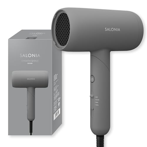 

SALONIA Smooth Shine Dryer Large Air Volume Quick Drying Lightweight Hair Dryer Gray [.co.jp Exclusive]