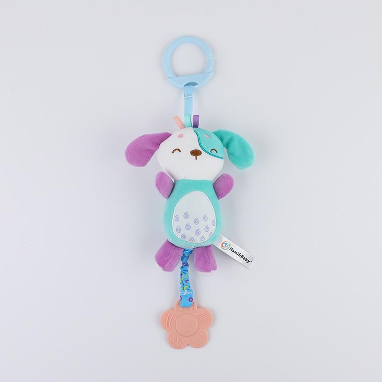 Baby Plush Hanging Toy with Rattle and Teether for Car Stroller