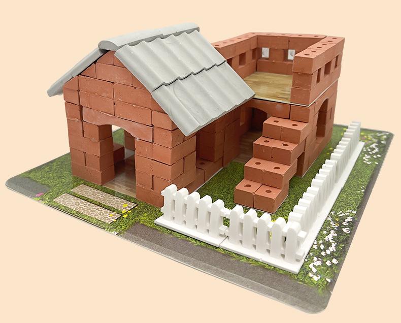 Little Architect Bricklayer Set: Handmade Bricks for Building House Models - Kids' Toy