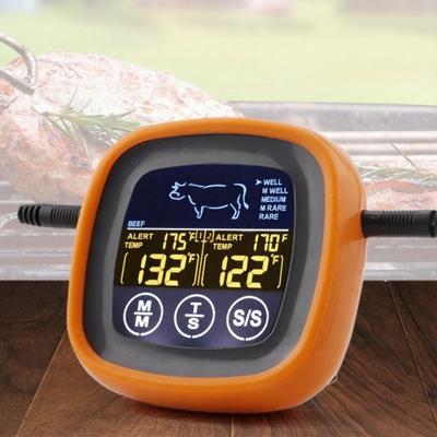 Despertador Termômetro de Alimentos com Dupla Sonda Longa Display LCD Preciso para Churrasco Carne Alimentos Cozinha Forno Termômetro Digital Eletrônico Timer de Alarme
