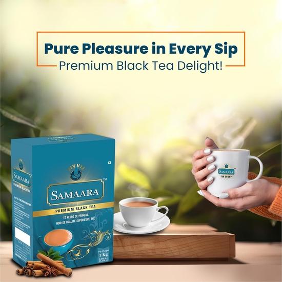 Samaara Tea 1kg | CTC Assam Premium Black Leaf Tea | Chai Patti Powder | Box 1 kg