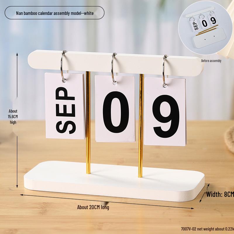 Perpetual Wooden Flip Calendar: Home and Desk Decor