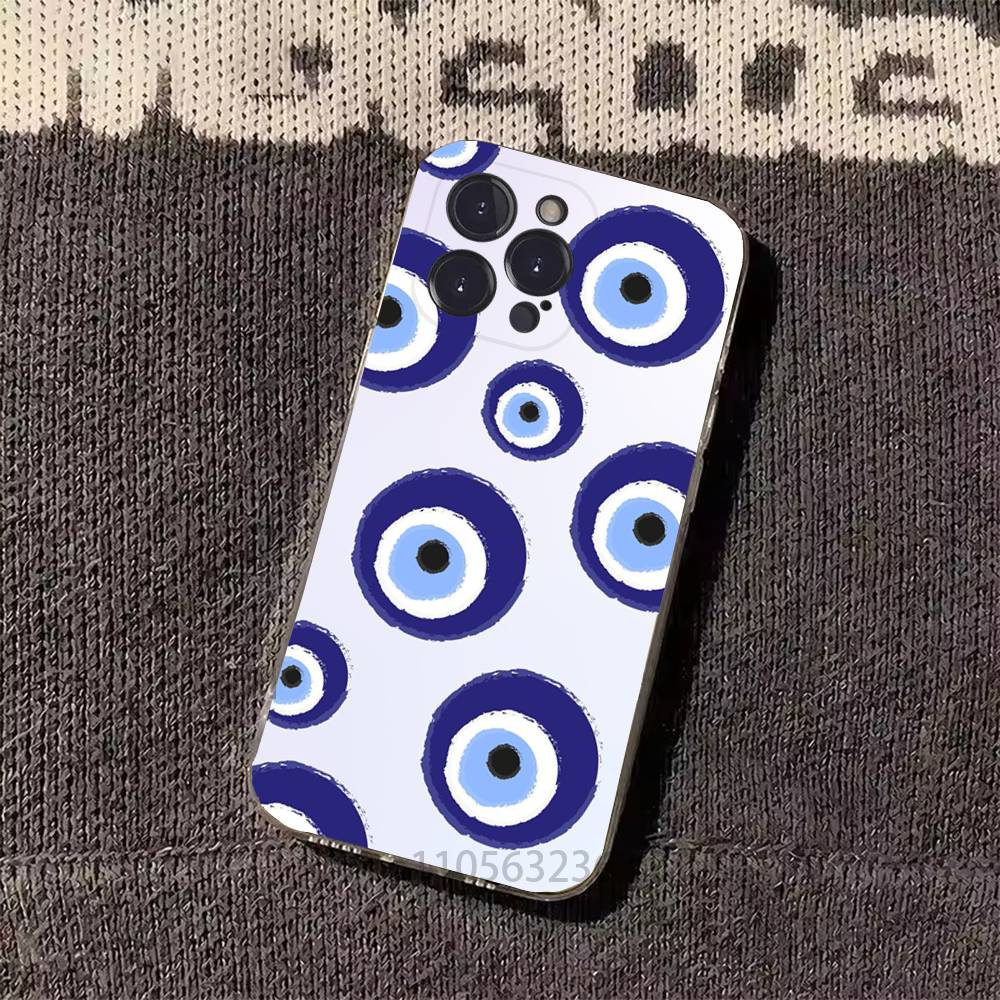Lucky Eye Blue Evil Eye Print Phone Case for iPhone 11Pro 13 12 11 Pro Max 16e 17 Air 16 15 14 Plus 11ProMax