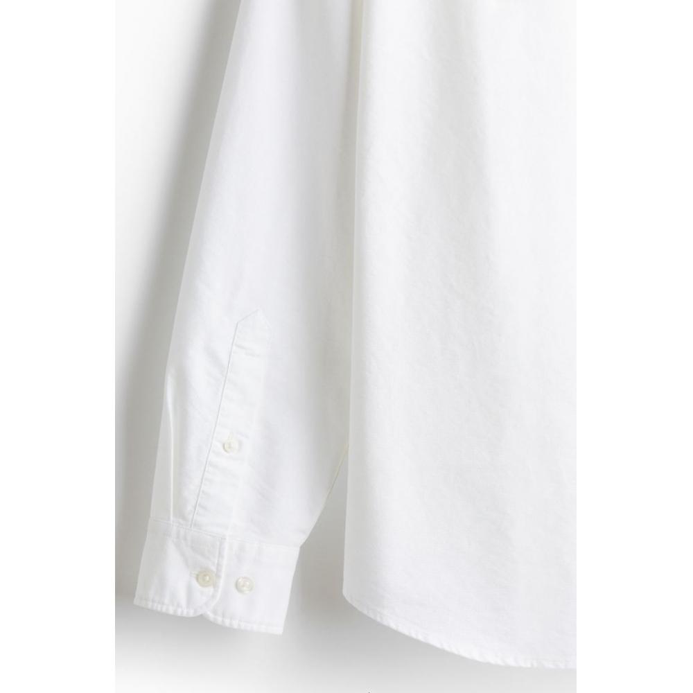 H M Regular Fit Oxford sHirt wHite