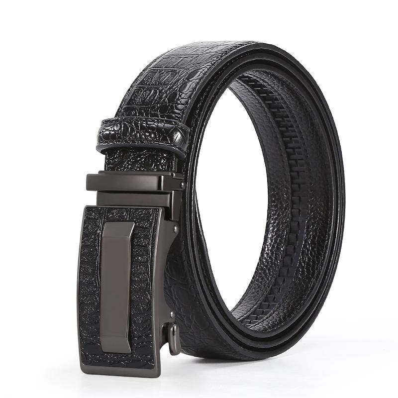 

Классический мужской ремень из крокодиловой кожи с автоматической пряжкой, средний и зеленый, мужской высококачественный ремень из коровьей кожи 125cm
