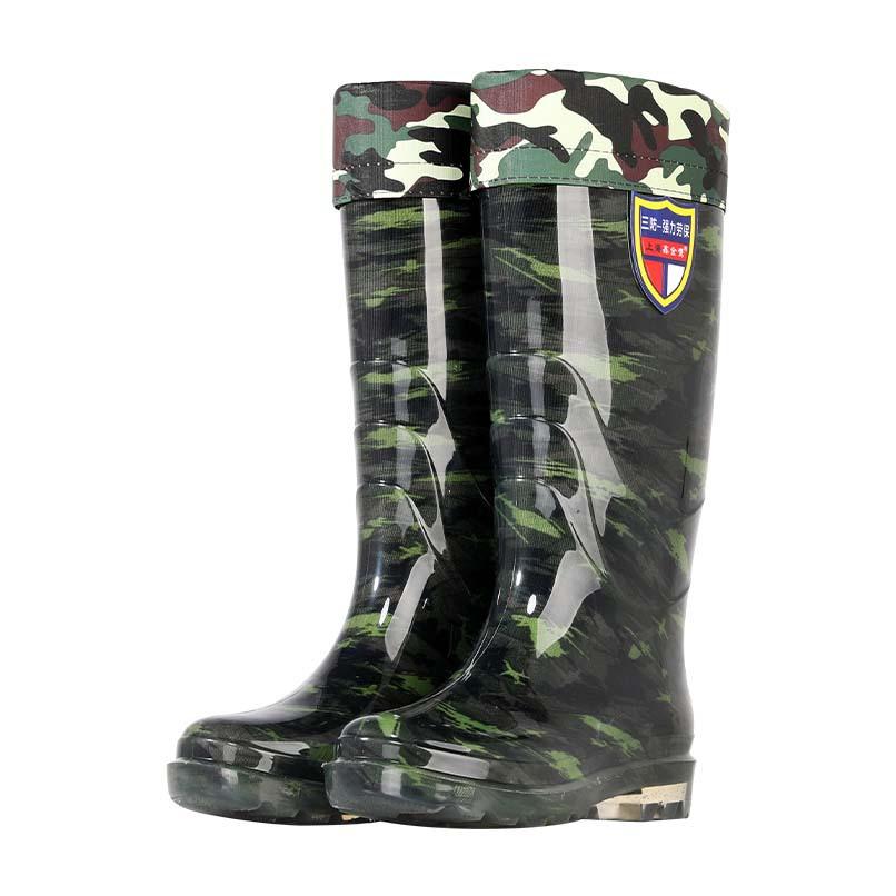 Wasserschuhe rutschfest wasserdicht verschleißfest Tarnung hohe Röhre Winter warm PVC Regenschuhe Gummistiefel
