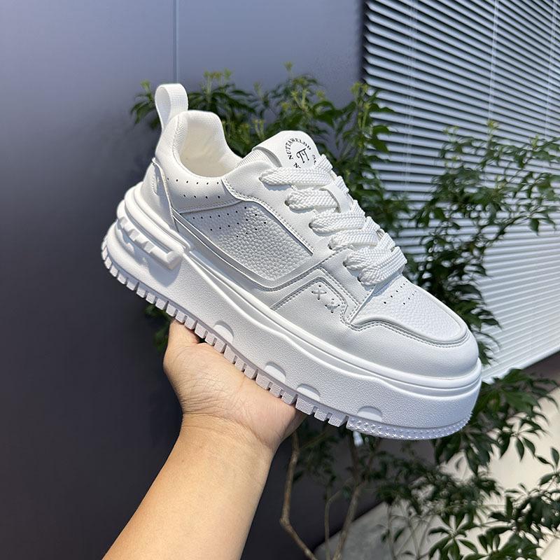 Platform Spring New Breathable Leather Shoes Comfortable Color Matching Casual Shoes Tt