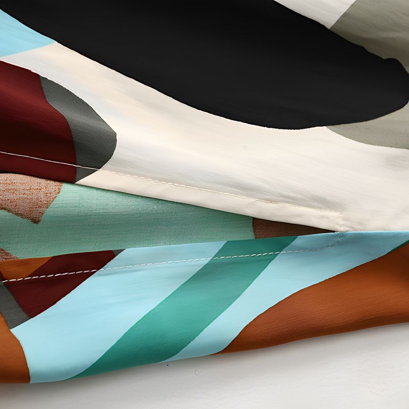 Foreign Trade Export Hem Split Print Cotton Silk Vest Skirt Summer Thin V-neck Artificial Cotton Beach Skirt Long Dress