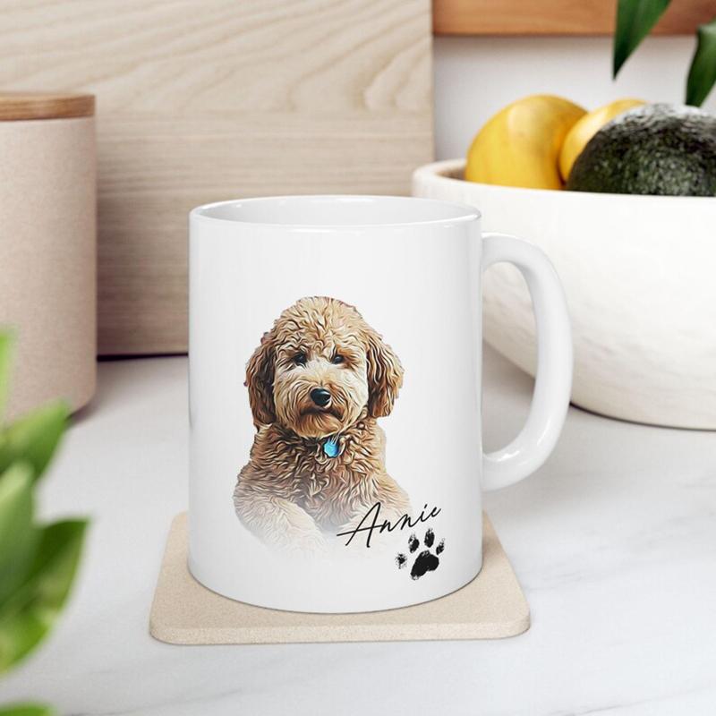 

Custom Pet Photo Mug 11oz Personalized Cat Dog Lover Gift Unique Ceramic Coffee Cup with Your Pet Picture Customized Office Home 11oz