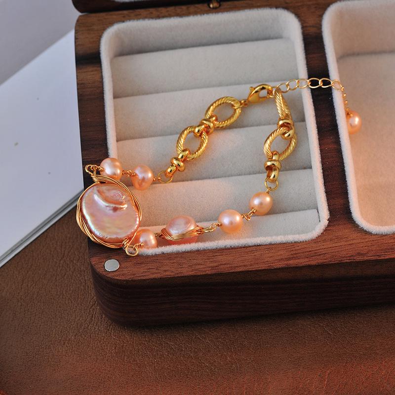 Elegant Rose Baroque Pearl Bracelet for Women - Unique Fashionable Design