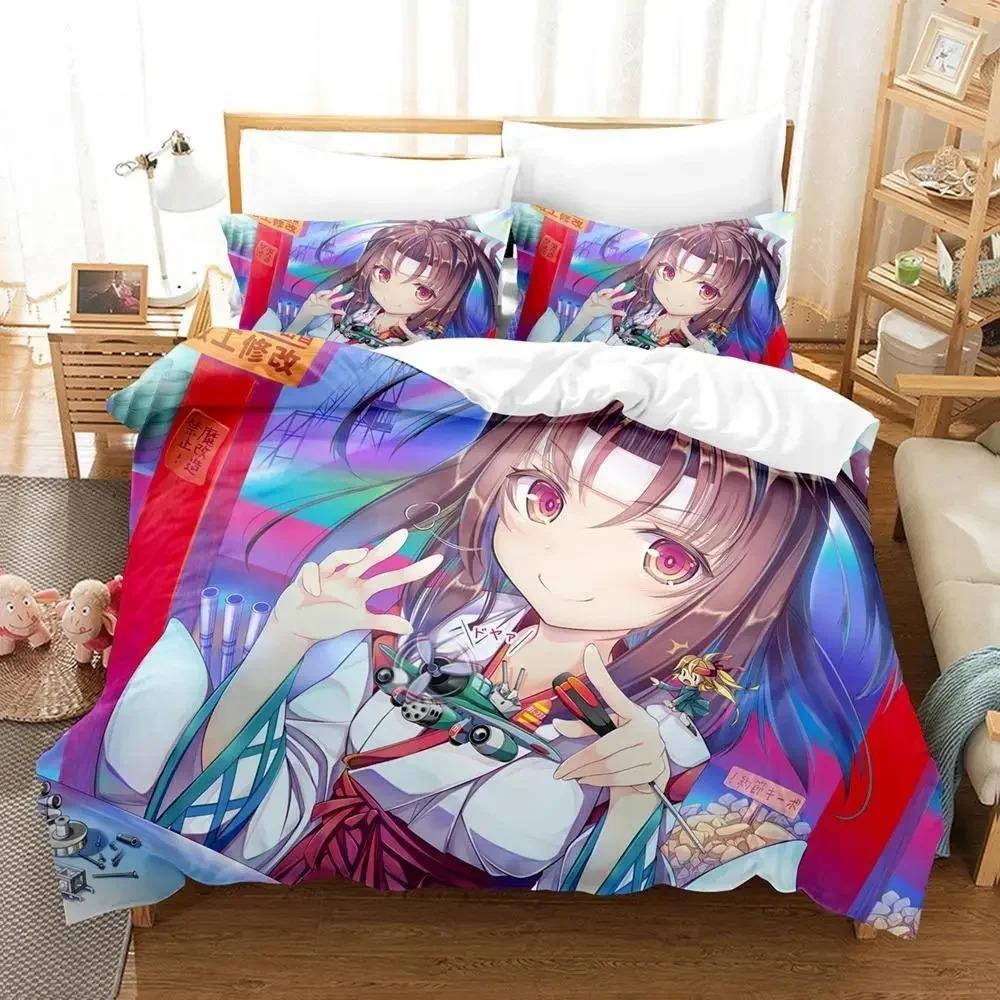Cozy Soft Single Twin Full Queen King Zuihou Kancolle Size Bed Aldult Kid Bedroom Sets Print Quilt