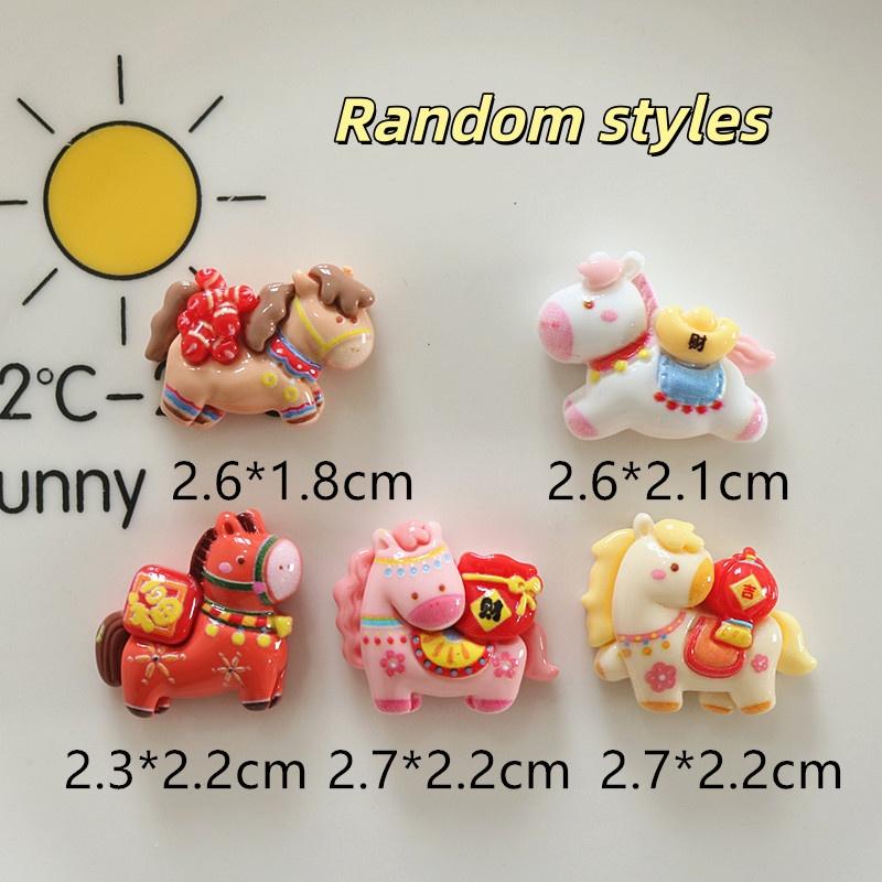 10 ks Kreslené Roztomilé Poníky Pryskyřičné Přívěsky Zábavné Zvěrokruhové Koňské Ozdoby Diy Pouzdro na Telefon Ledničkový Magnet Sponky do Vlasů Příslušenství