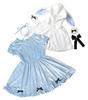Clearstone Cosplay Halloween Innocent White Rabbit Blue Fräumein Women's