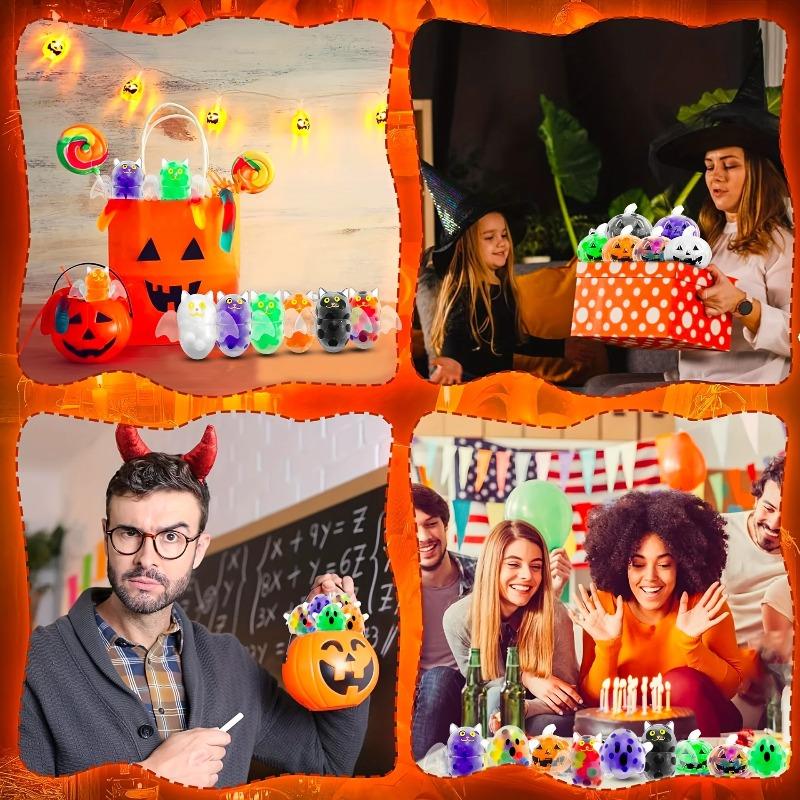 1PC Halloween Bead Filled Squishy Toys Pumpkin Ghost Bat Squeeze Stress Relief Sensory Fidget Ball for Kids Party Favor Gift