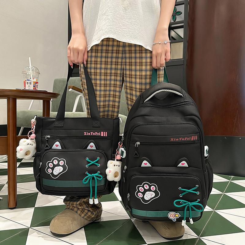 New backpack fashion kitten large capacity shoulder backpack junior high school students backpack high value school bag