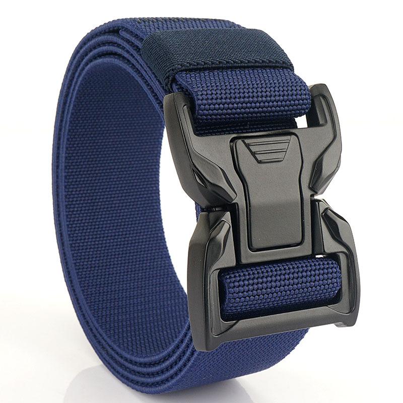 New Men'S Commuting Belt With Automatic Buckle Nylon Waistband, Outdoor Leisure Versatile Double-Layer Thick Belt