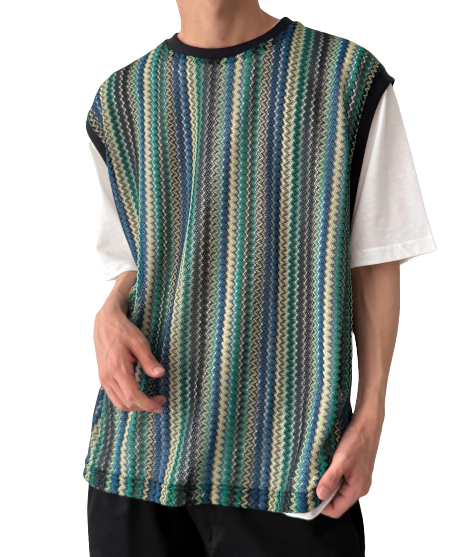 

WEGO Mesh Vest Summer Short Sleeve Size Pattern 1 Men s Ensemble, Top, T-Shirt, L,