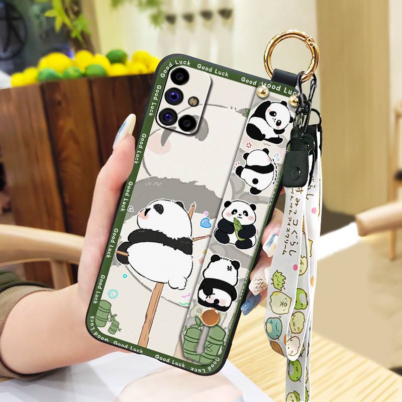 Kickstand Fashion Design Phone Case For Samsung Galaxy M31S/SM-M317F/M315F Lanyard Anti-dust Ring Wristband Soft case