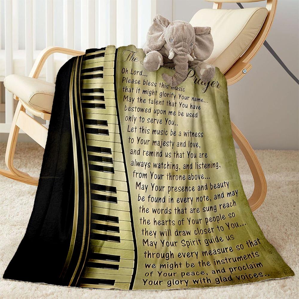 Music Notes Harmony Flannel Blanket-Soft and Suitable for Sofas,Beds,Offices,Travel,All Seasons,Great Gift for Holidays and Birthdays.