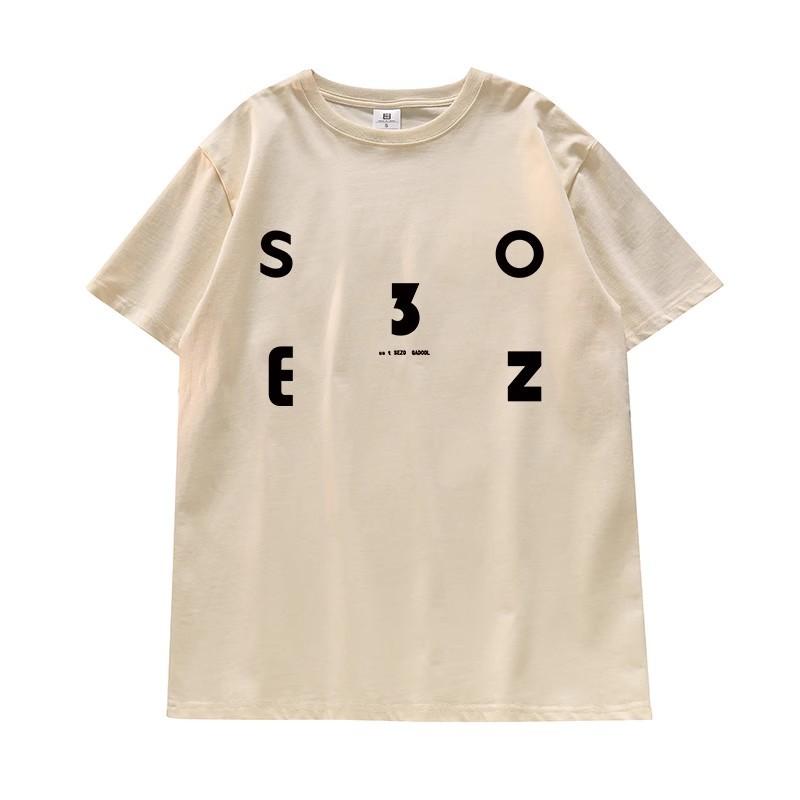 

American retro short-sleeved t-shirt women s spring summer new lazy wind half-sleeved cotton t-shirt large size loose top tide 3XL абрикосовий