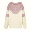Color Block Drawstring Hooded Sweater, Casual Long Sleeve Pullover Sweater With Pocket, Women's Clothing