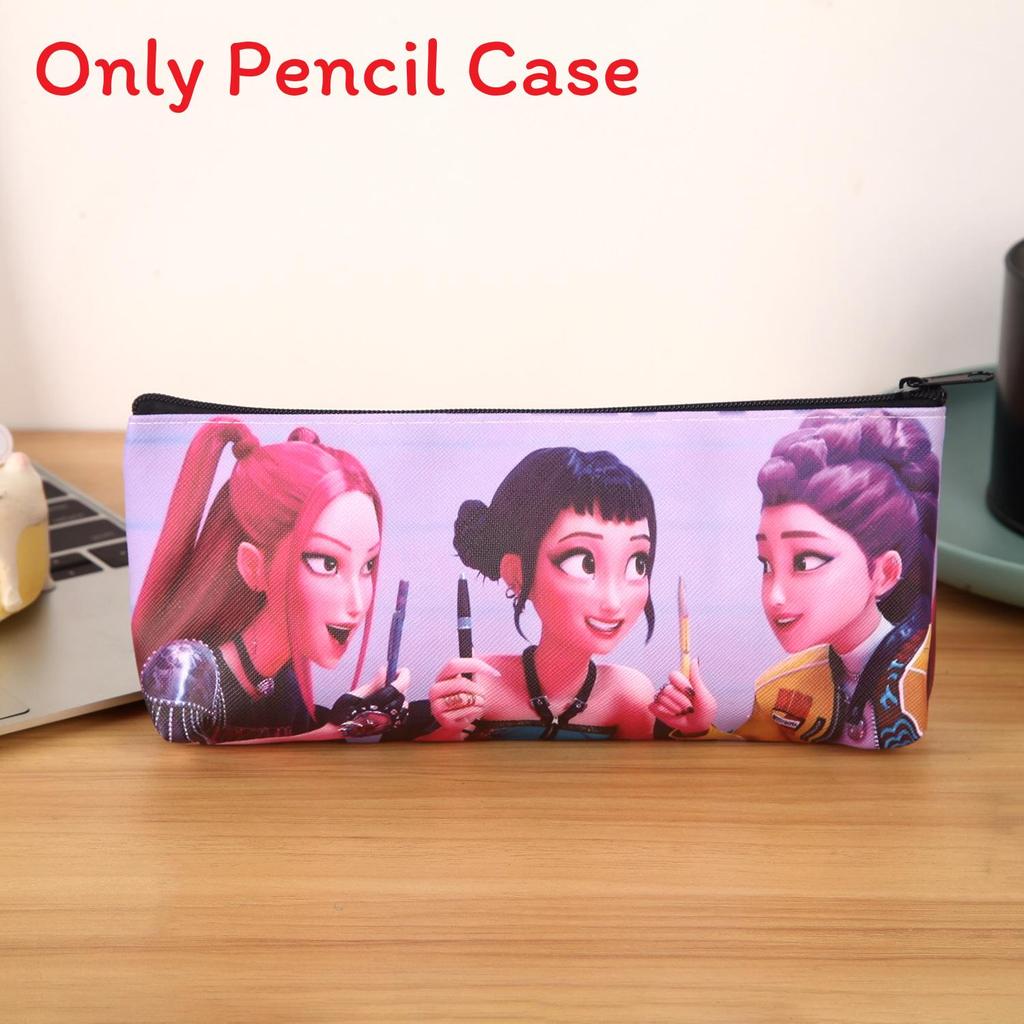 Kpop Demon Hunters Pen Case Large Capacity Pu Storage Bag For Students And Office Use
