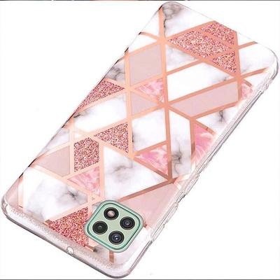 Schutzhülle - BOOLING - für Samsung Galaxy A22 5G - Marmormuster - Rosa - Semi-rigid