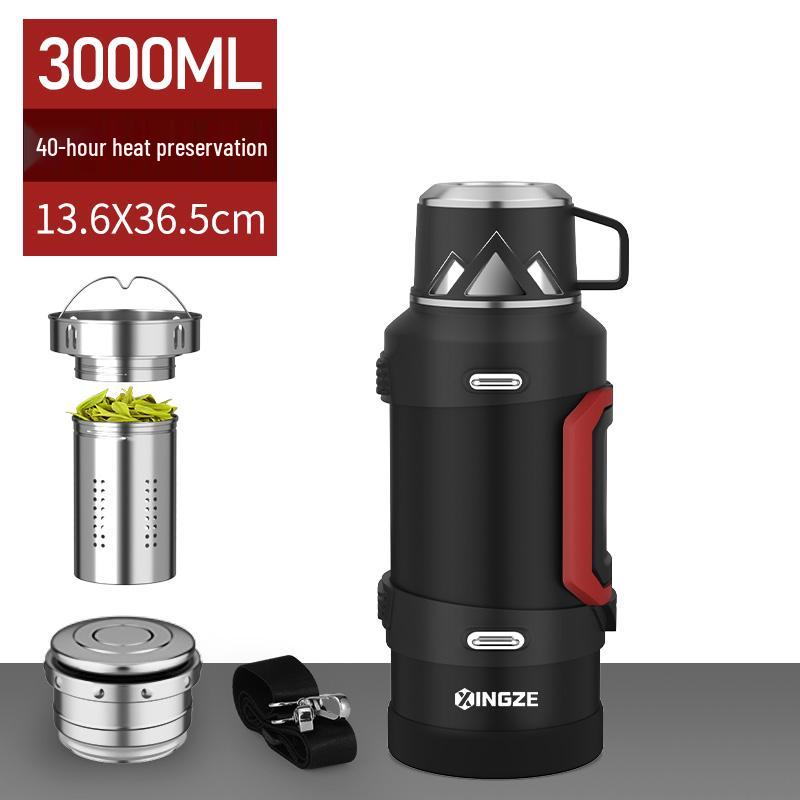Large-Capacity Portable Thermos, 316 Stainless Steel, 3L & 5L Options, Ideal for Car Travel & Outdoor Use.