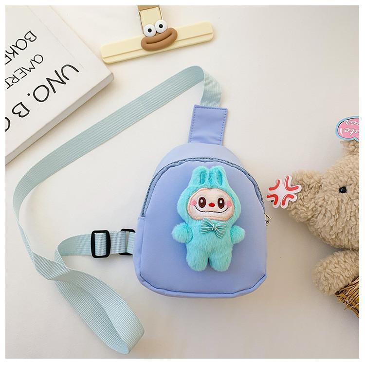 Chest Cartoon Doll Bag Nylon Material Adjustable Shoulder Strap Daily For