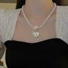 Diamond-encrusted Pearl Love Necklace Necklace Women's Tide Niche High-end Sense with Elegant Jewelry