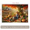 2D Flat Fall Scarecrow Pumpkin Harvest Farm Backdrop Autumn Photo Background