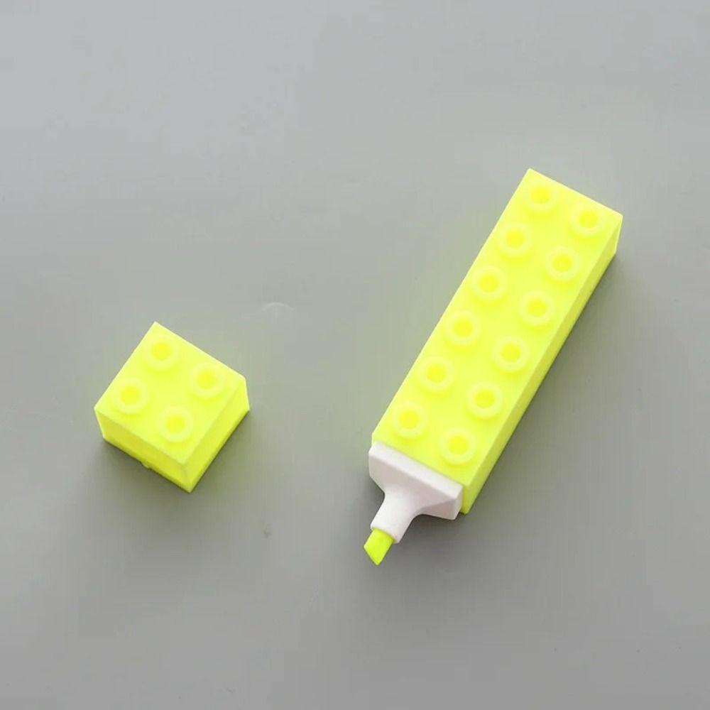 Plastic Building Up Block Highlighter Pen Colorful Markers Pen Art Stationery Highlighters Drawing Tools Office School Supplies