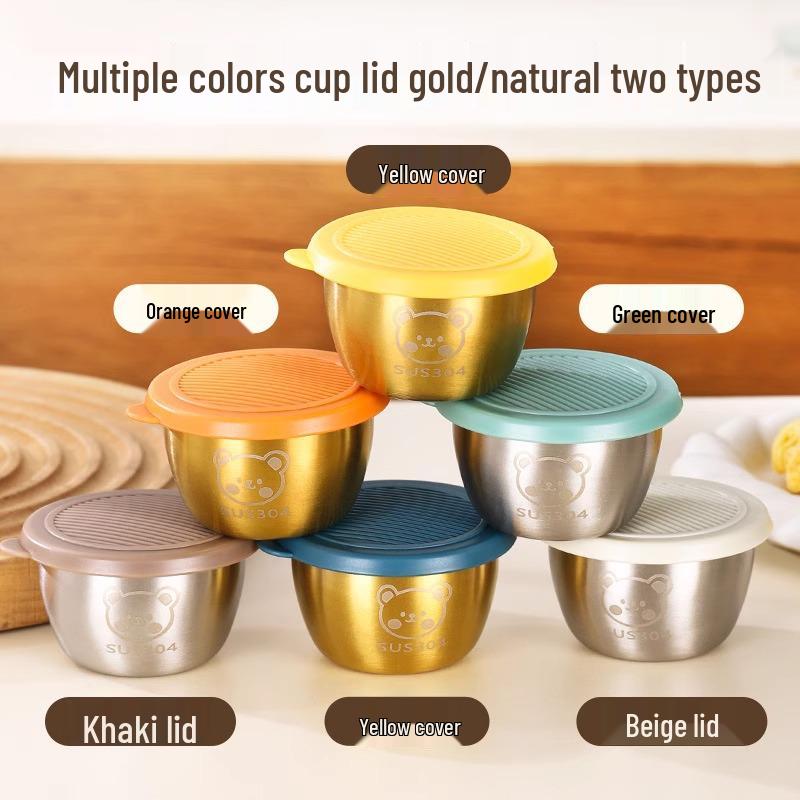 

Мини портативная миска для соуса из нержавеющей стали 304 - Дизайн мультяшного медведя