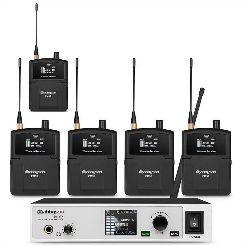 

ABBYSON EM3 Pro Wireless IEM System for Live Streaming (1-to-5)