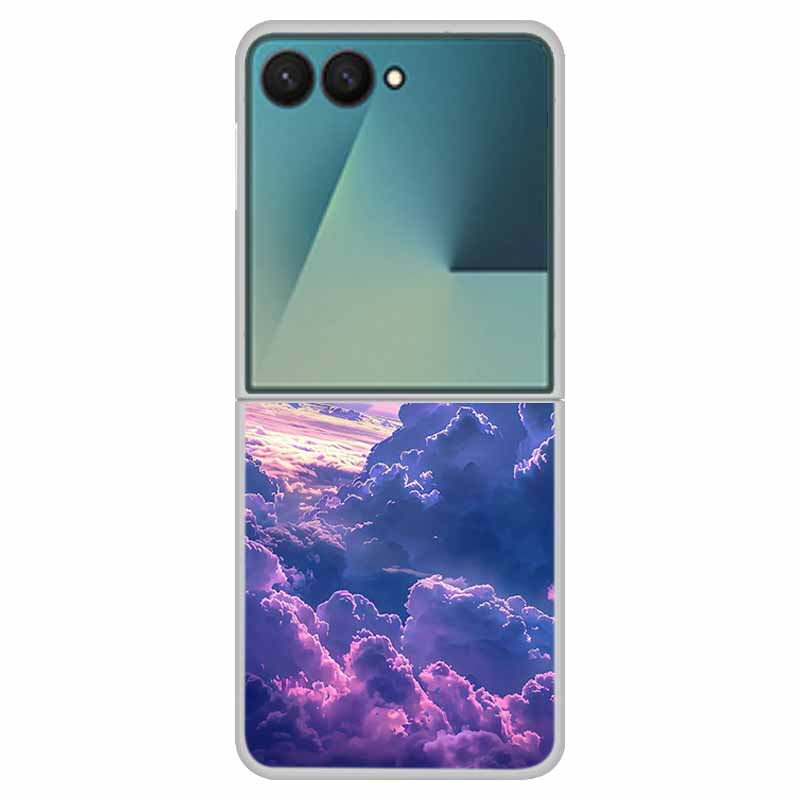 

For Samsung Z Flip7 Flip 7 Case Flower Colour Back Cover Hard PC Phone Cases For Samsung Galaxy Z Flip7 Foldable Tansparent Capa Z Flip7