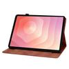 For Samsung Galaxy Tab S11 Case Lily Flower Imprint Card Slots Leather Tablet Cover