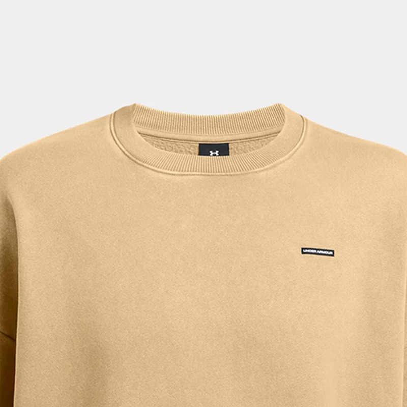 Under Armour Icon Crew Neck Comfortable Long Sleeve Sweatshirt Men sweatshirt Light-Brown 1386553-263