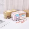Simple Large Capacity Student Pencil Case Multi-Layer Flip Style Cute Pencil Pouch Ins Canvas Gel Pen Organizer Kids